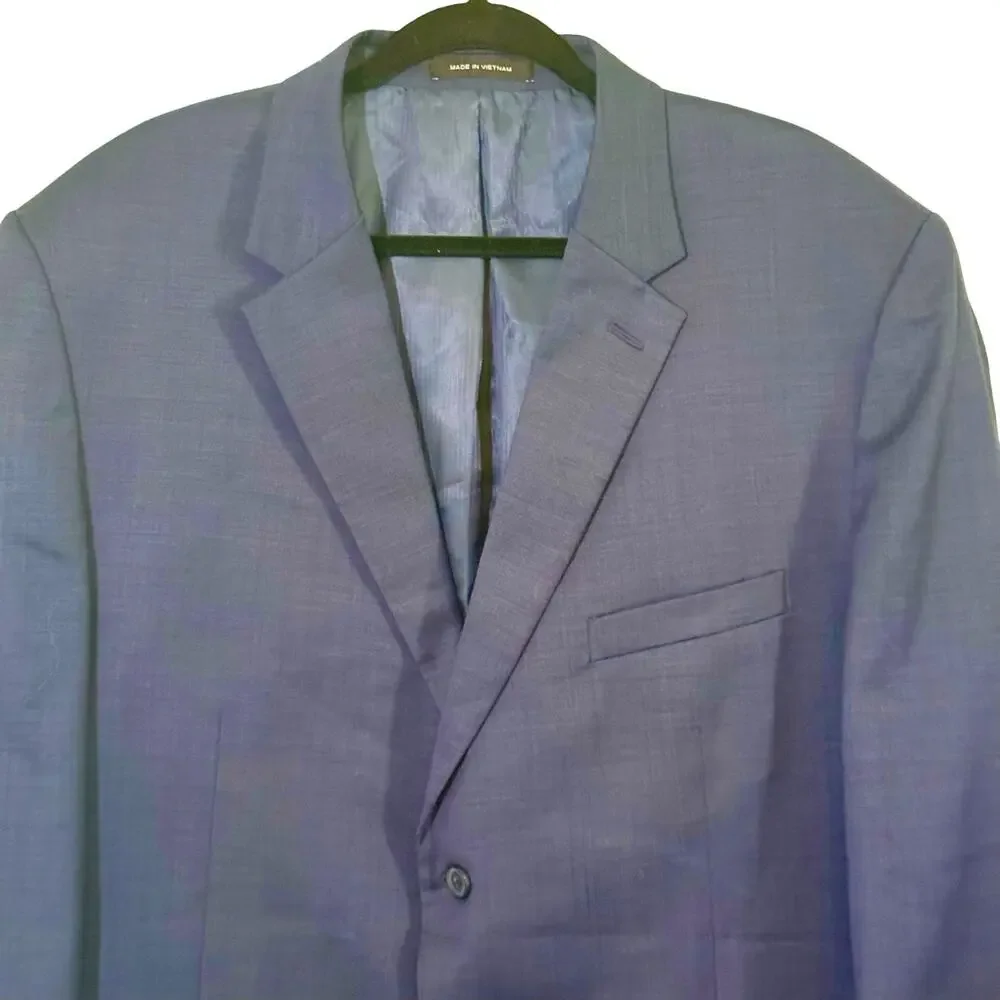 Kenneth Cole Awearness Navy Blue Stretch Wool 3 Button Suit Jacket & Pants 50 R
